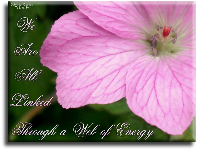 We are all linked through a web of energy (unknown) - Spiritual Quotes To Live By