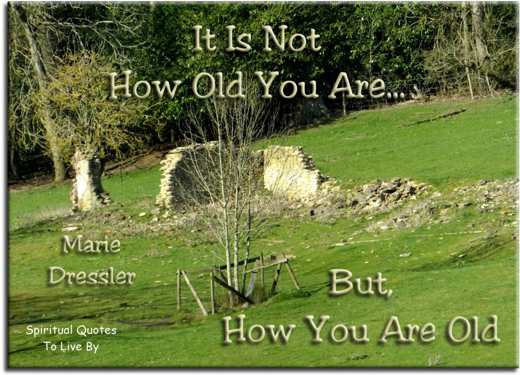 Mare Dressler quote: It is not how old you are, but how you are old - Spiritual Quotes To Live By